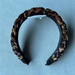 Capelli of New York ~ Kids Leopard Velvet Braided Headband ~ Never Worn!
